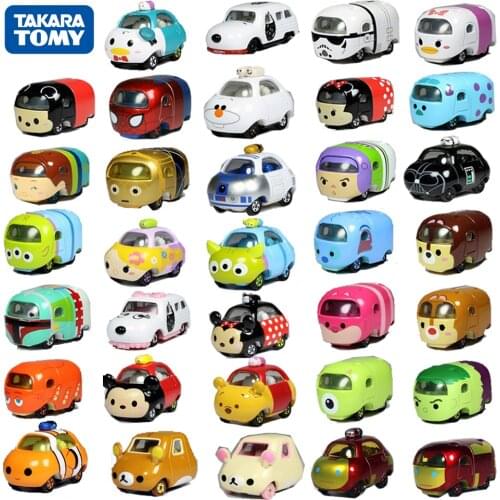 Takara Tomy Cars Minnie Mickey Mouse Hulk Pooh Bear Iron Man Tangled Snoopy Olaf Darth Vader Anime Model Car Kids Toys Gift