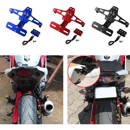 Universal CNC Motorcycle Adjustable License Number Plate Frame Holder Bracket