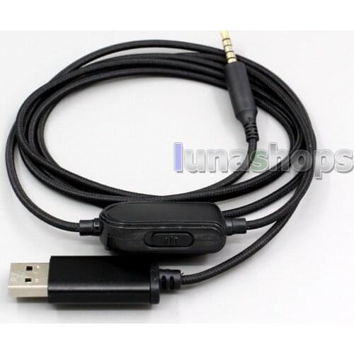 LN006379 1pcs USB Volume Control Gaming Headphone Cable For Logitech G633 G933 Astro A10 A40 A30 A50 Xbox One Play Station PS4