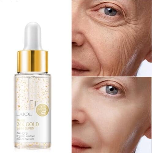 24k Gold Face Serum Hyaluronic Acid Serum Moisturizing Whitening Cosmetics Firming Anti Aging Wrinkle Face Skin Care