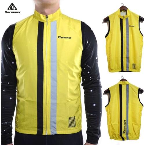 Racmmer 2020 Reflective Sleeveless Windbreaker Windstopper Windproof Cycling Jersey Clothing Bicycle Bike Maillot Chaleco