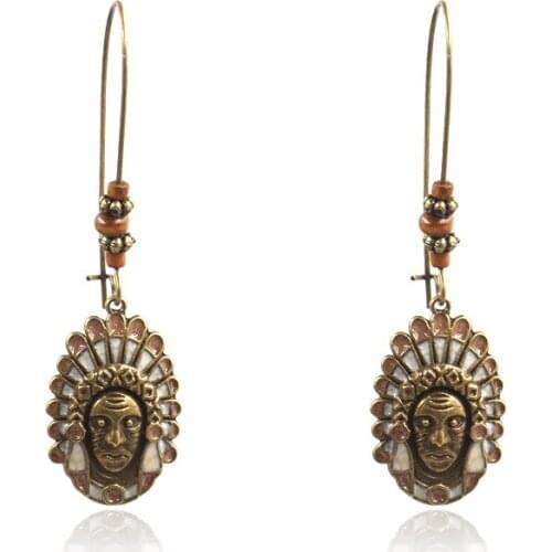 Indians Face Drop Dangler Fashion Jewelry for Girls PartyClub Chic Brincos Long Hanging Earrings