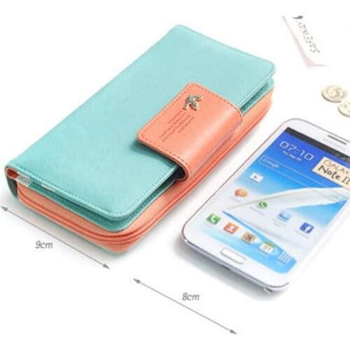 Large Capacity Women Long Slim Wallet Female Coin Purse Leather Zipper Clutch Lady Handbag 50PCS/lot