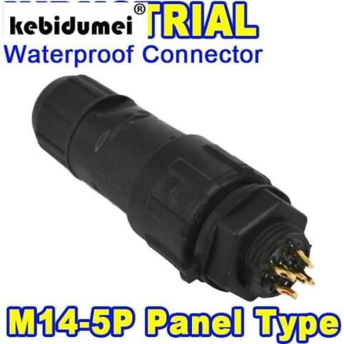 Kebidumei Nylon Shell 5A 500V 5 Pin Waterproof Connector 5Pin IP68 Industrial Panel Type Electrical Cable 5 Wire Adapter Plug