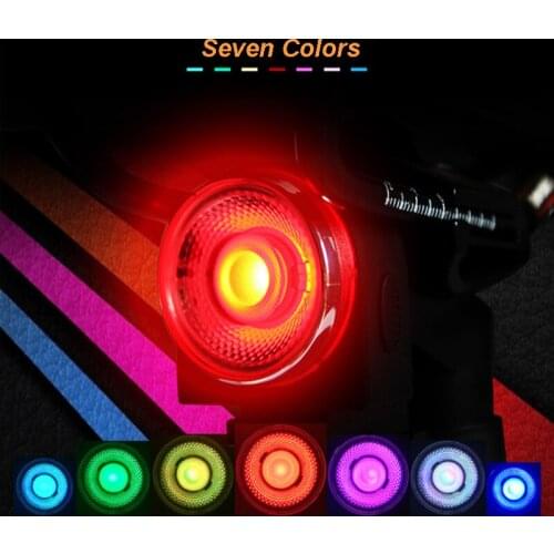 Waterproof Bicycle Taillight USB Road Bike Rear Light Night Riding Mountain Bike Safety Warning Light lamp Colorful Taillights