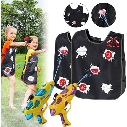 Water Gun Water-Activated Vest Squirt Gun Water Fight Supplies Summer Toys Outdoor Swimming Pool Toys for Kids and Adults