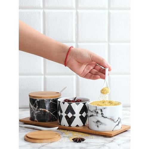 NEWYEARNEW Ceramic Spice Storage Bottles Jars Kitchen Tools Set Japanese-Style Combination Packages Home Decoration Wedding Gift