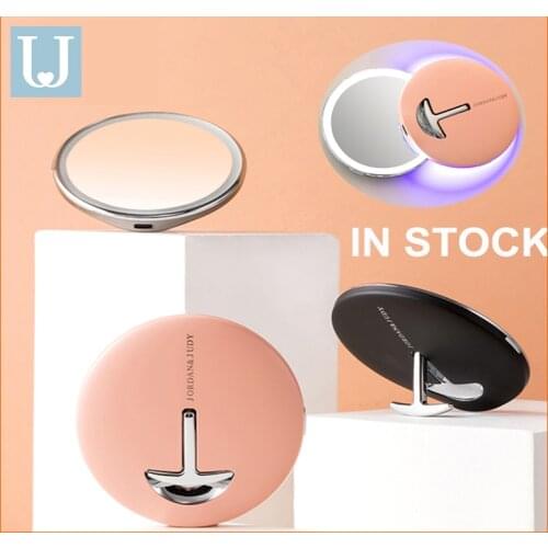Jordan&Judy Makeup Mirror Mini Portable HD with LED Color Blue Light Touch Control Sensing Mirror For Beauty Makeup