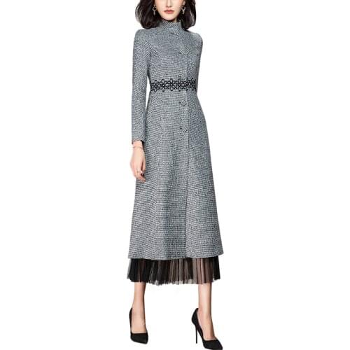 2021 Spring and Autumn New Casual Woman Single Breasted Woolen Coat Long