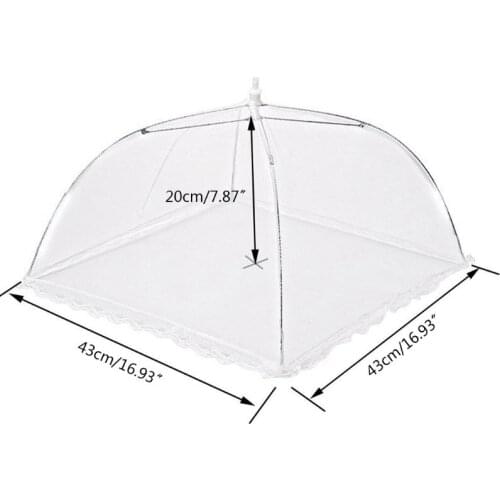 17in Pop-Up Mesh Food Covers Reusable Keeping Out Flies Protectors Tent Umbrella R7RC