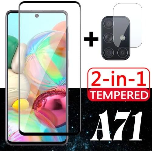 2in1 For Samsung Galaxy A71 Glass Protective and Camera Lens SamsungA71 4G Screen Protector samsun A 71 5G Tempered Glas film HD