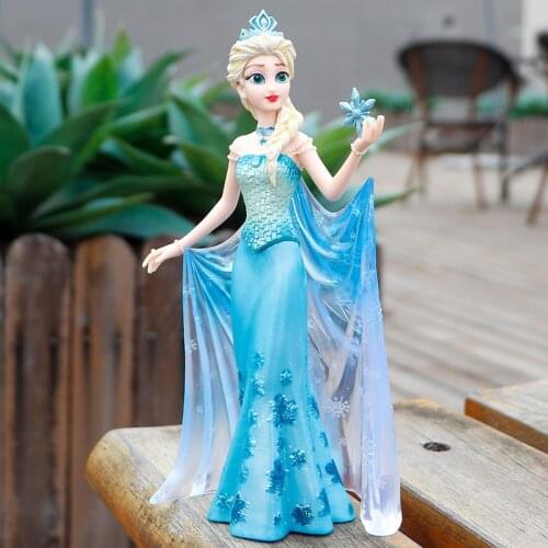 2021 New 19CM Jasmine Elsa Rapunzel Snow White Model PVC Action Figures Princess Cartoon Anime Dolls Figurines Kids Toys cake