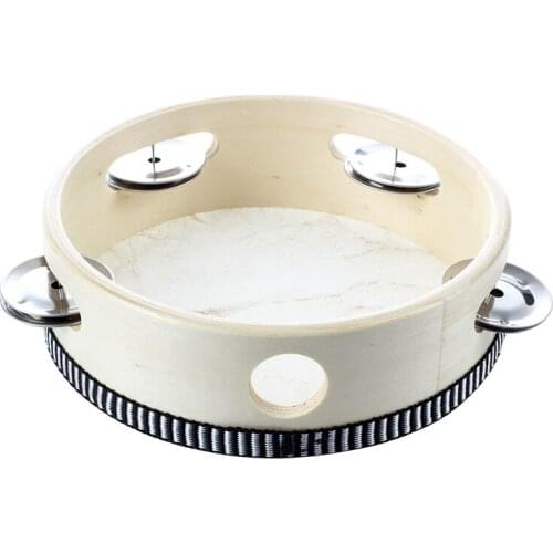6" Musical Tambourine Tamborine Drum Round Percussion Gift for KTV Party
