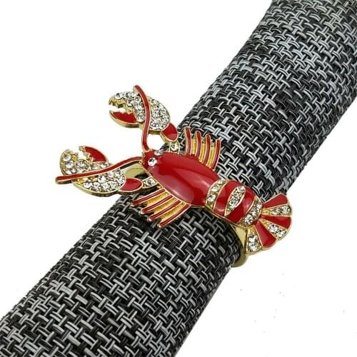 6pcs/lot Deer Lobster Napkin Ring Western Restaurant Hotel Napkin Rings Dinner Party Wedding Mouth Cloth Ring Christmas Decor