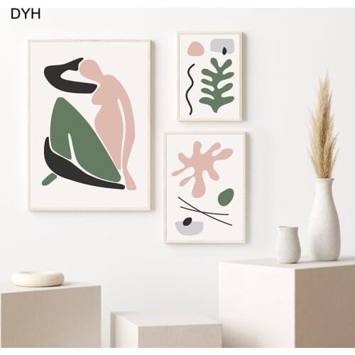 Abstract Matisse Floral Shapes Wall Art Poster Print Nordic Canvas Painting Contemporary Art Mural Living Room Decoretion