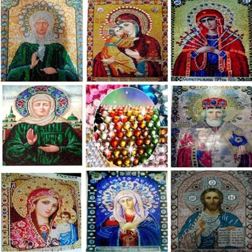 NEW 30*40CM DIY 5D Diamond Embroidery Religion Icons Crystal Round beads Diamond Painting Gift Religious Portrait Cross Stitch