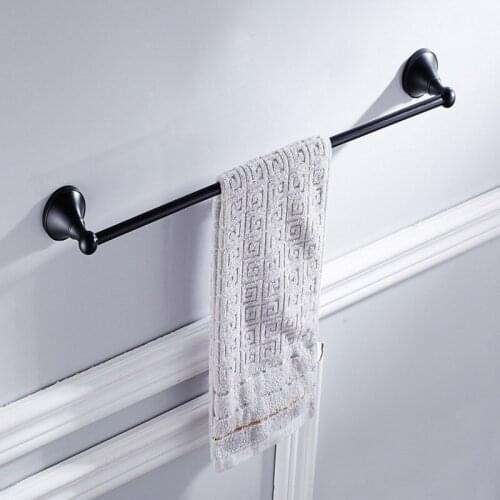 Oil Rubbed Bronze Bathroom Towel Holder Single Towel Bar Towel Rack Black Brass Towel Rail Bathroom Accessories