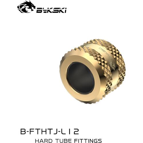 BYKSKI Hard Tube Fitting OD12mm Enhanced Anti-off Rubber Hand Compression Copper Fitting G1/4' use for PMMA/PETG Rigidity Tube