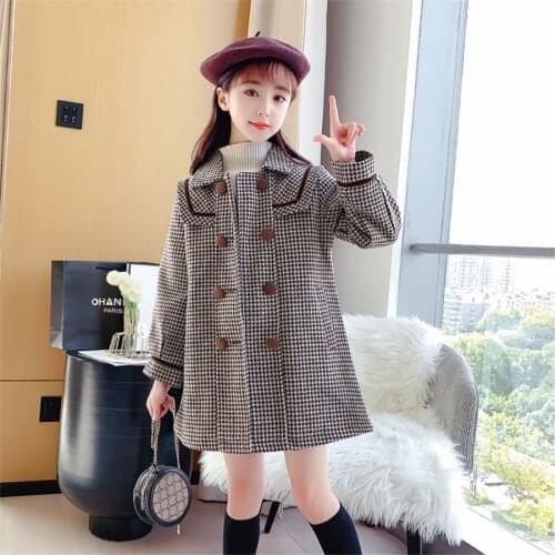 Baby Girl Woolen Jacket Warm Infant Toddle Lapel Tweed Coat Winter Autumn Spring Baby Windbreaker Overcoat Clothes