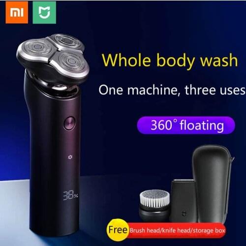 2020 Xiaomi Mijia Electric Shaver S500C Flex Razor Head 3 Dry Wet Shaving Washable Main-Sub Dual Blade Turbo+ Mode Comfy Clean