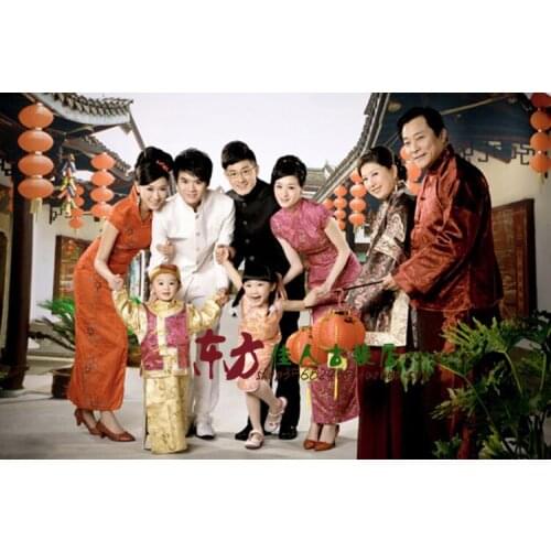 He Jia Huan Four Generation Family Together Chinese New Year Celebration Full Clothing Set 8 People Clothing Set