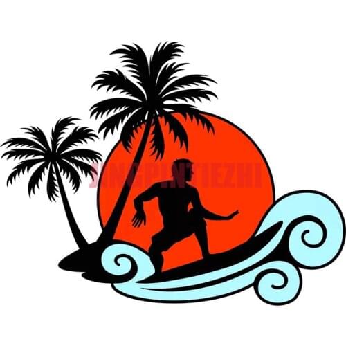 Creative Car Stickers for Summer Surfer Car Stickers Surfboard Decal Waterproof Campervan Windshield Refrigerator Decals