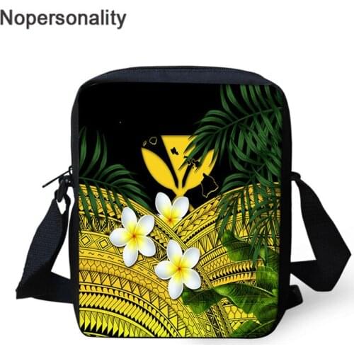 Nopersonality Mini Messenger Bag for Women Polynesian Tribal Plumeria Print Crossbody Bag Female Handbags Small Shoulder Sac