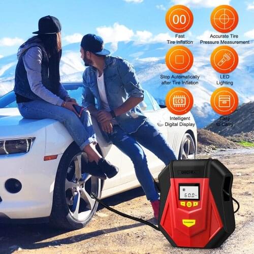 Auto Shut Off Tire Pumps for Car Bicycle Motorcycle Tires Digital Tire Inflator Portable Air Compressor with LCD Display
