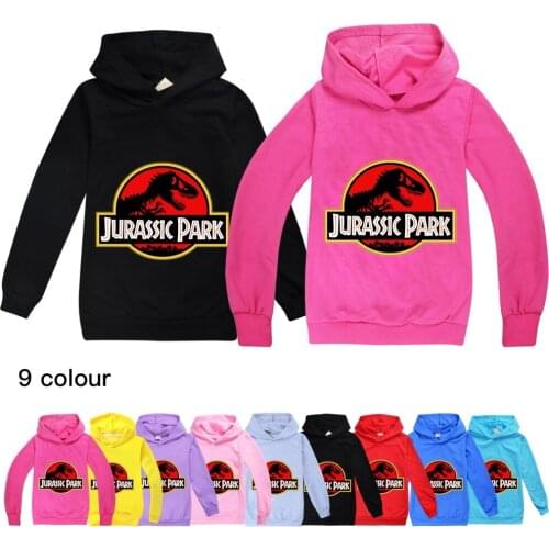 New Hoodies Sweatshirts Jurassic Park Boys Dinosaur World Fashion Pullover Hoodie Children Kids Girls Casual Hooded Tops