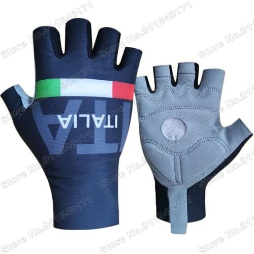 ITALIA Team 2021 Cycling Gloves Men Summer Bicycle Gel Half Finger Gloves One Pair Size M-XL Guante Ciclismo Gant cyclisme