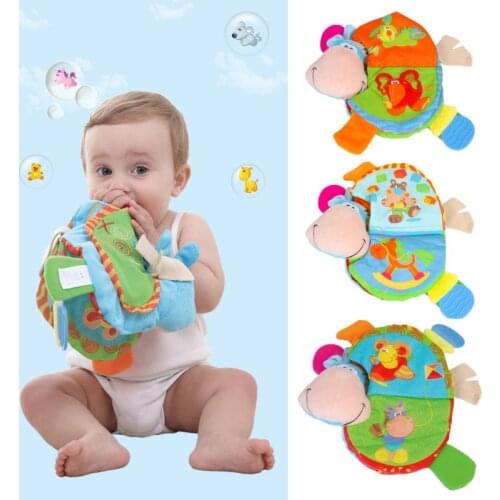 Newborn Baby Rattles Teether Toys Cute Donkey Animal Cloth Book For Toddlers Learning early Education Toys Christmas Gift 24BE