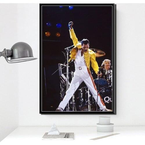 Queen Freddie Mercury Singer Poster Rock Band Legend Pop Wall Art Picture Home Decor