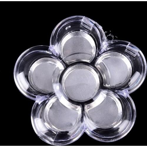 Clear 6 Grids Adjustable Makeup Organizer Beauty Acrylic Eye Shadow Storage Clear Plastic Blush Makeup Organizer Cute Palette