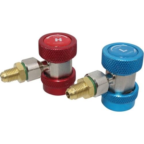 1 Pcs R134A A/C Air Condition Adjustable Quick Coupler High Low Adapter Connector Adjustable Rotary Switch For Low And High