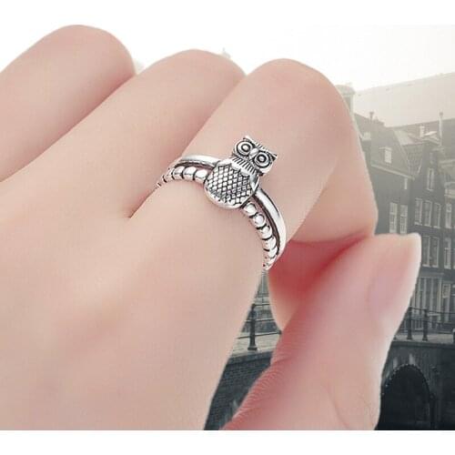 Luxury Brand Owl Rings For Women Wedding Engagement Charm Knuckle Rings Men Vintage Jewelry Romantic Party Gift