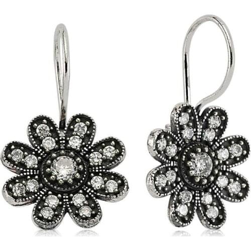 Tevuli 925 Sterling Silver Dangle Flower Earrings