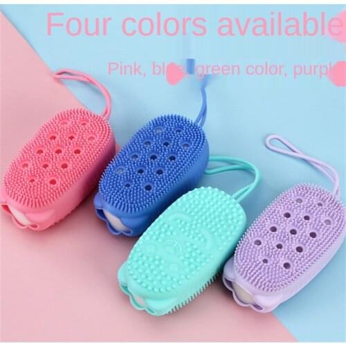 Silicone Body Scrubber Bath Exfoliating Scrub Sponge Shower Brush Exfoliator Skin Care Cleaner Dead Skin Remover Bathing Tools