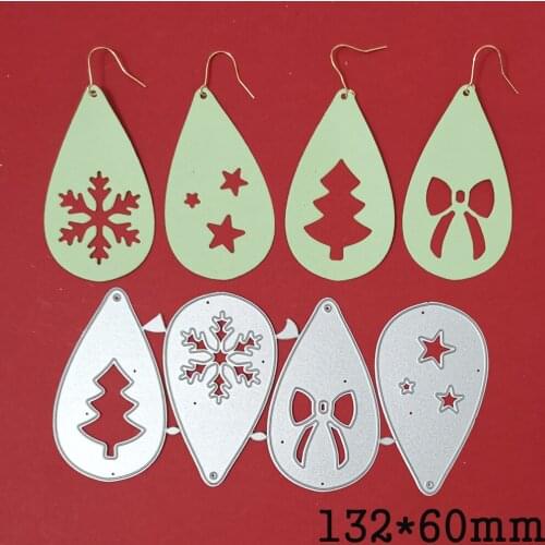 Snowflake Water Drop Dangler Earring Metal Cutting Dies For Stamps Scrapbooking Stencils DIY Paper Album Cards Decor Embossing