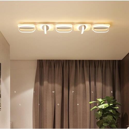 Modern led ceiling lamps Office living room bedroom aisle ceiling lamps long creative Indoor Lighting RC Dimmable Pendant light