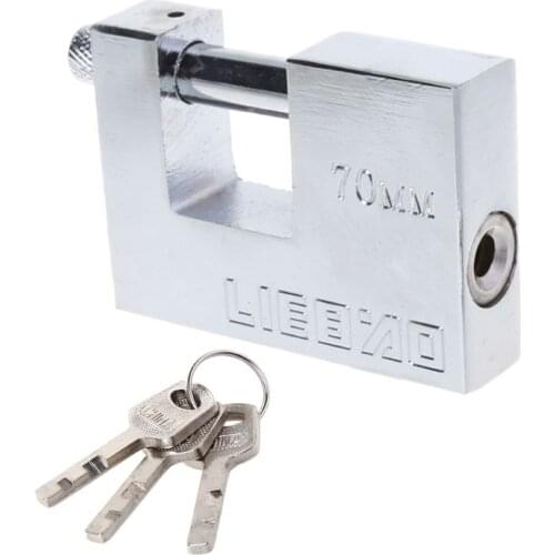 Steel Burglar Padlock Security Safety Lock Antique Horizontal Opening N0HB