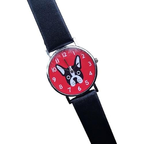 Style Newgate Mr Nipper Woof Watch, Vintage French Bulldog Design Simple Leather Band Quartz Women Watch Dog Pattern Watch