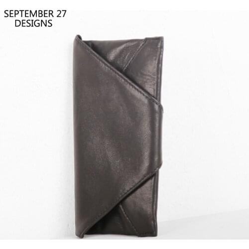 New Fashion Cell Phone Bag Genuine Leather Luxury Handmade Hasp Long Wallet Passport Case Simple Storage Clutch Bags Unisex