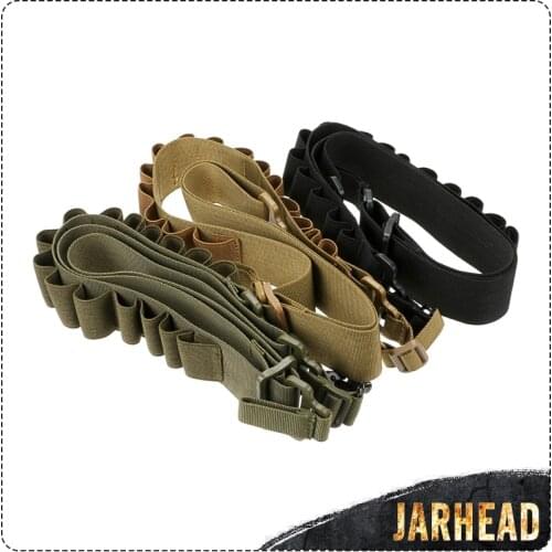 Tactical Two Point Shotgun Sling Strap Adjustable Shotgun Shell Holder Hunter Rope Strap Steel Spring Hooks for Airsoft Hunting