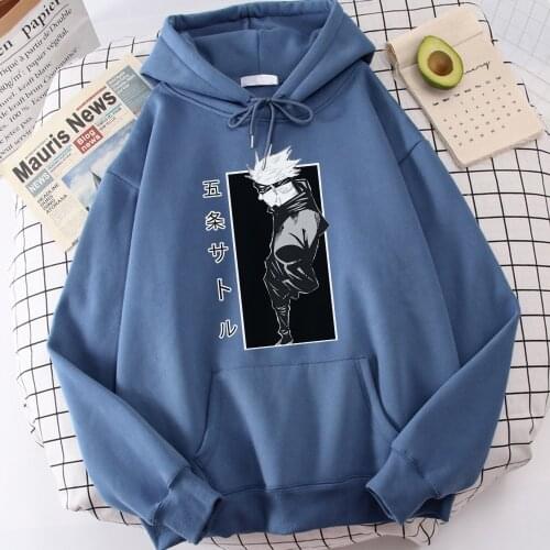 Satoru Gojo Cartoon Harajuku Hoodies Men Jujutsu Kaisen Funny Hoody 2021 Spring Casual Streetwear Hip Hop Fleece Mens Hooded