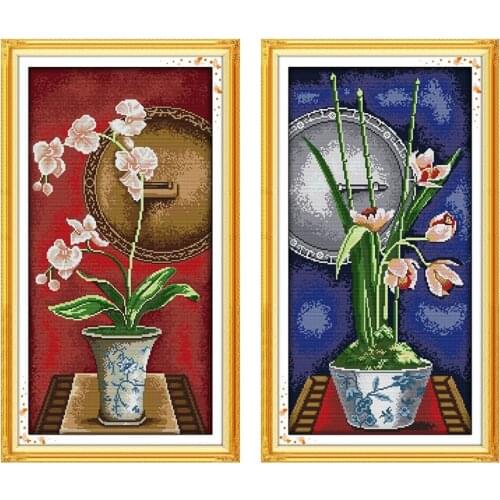 Everlasting Love Orchid Chinese Cross Stitch Kits Ecological Cotton Clear Stamped Printed 11 14CT DIY Gift Christmas Decoration