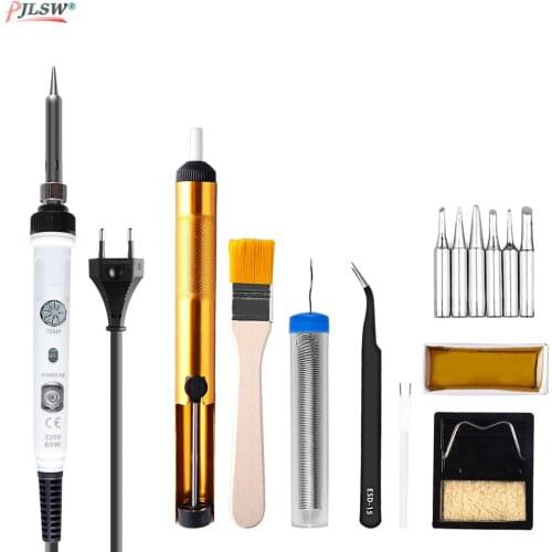 EU US Plug 220V/110V 60W Adjustable Temperature Electric Soldering Iron Pen Handle Solder Station Welding Repair Hand Tool