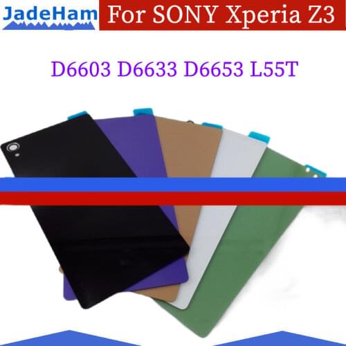 For Sony Z3 D6603 D6653 Back Battery Cover Rear Door Housing Glass Case Replacement For SONY Z3 Battery Cover with NFC