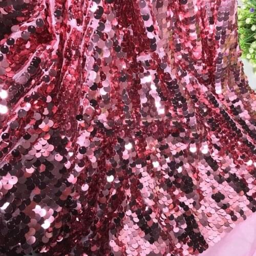 GLace 1Y/Lot Pink encryption sequin mesh fabric translucent sequin mesh fabric for dress cloth wedding decoration TX856