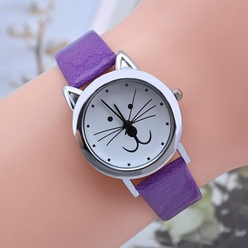 Obawa High Quality Womens Watch New Curren Cat Face Pattern Leather Band Wrist Watch Top Gifts Wrist Watches relogio feminino