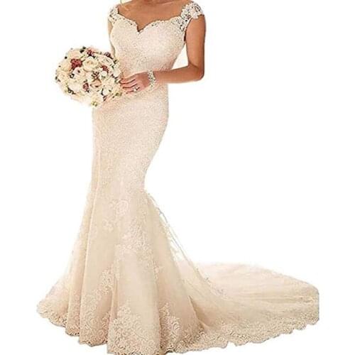 Mermaid Wedding Dress Long Sleeve Lace Applique Backless Sexy Wedding Dress Bride Wedding Gown 2020